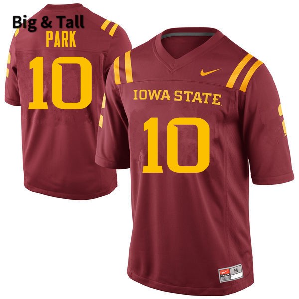 Iowa State Cyclones Men's #10 Jacob Park Nike NCAA Authentic Cardinal Big & Tall College Stitched Football Jersey PD42J47YB